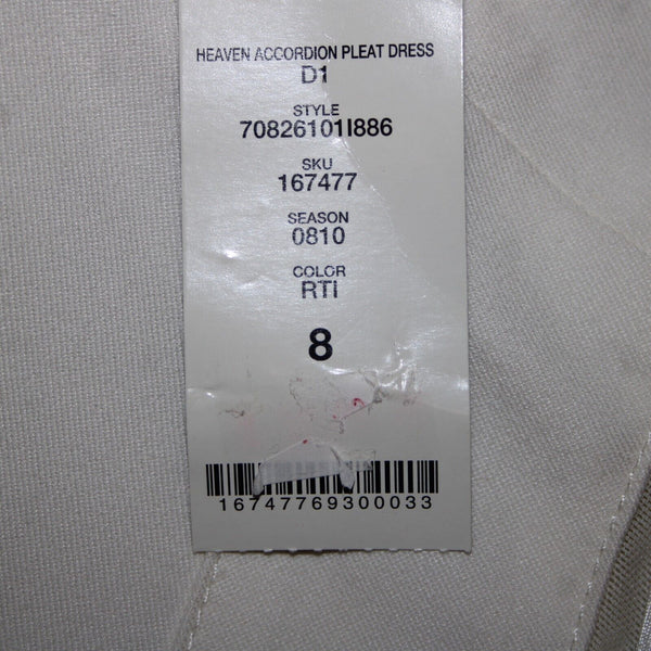 Bebe NEW Sz 8 White Heaven Accordion Pleat Mesh Polyester Viscose Dress
