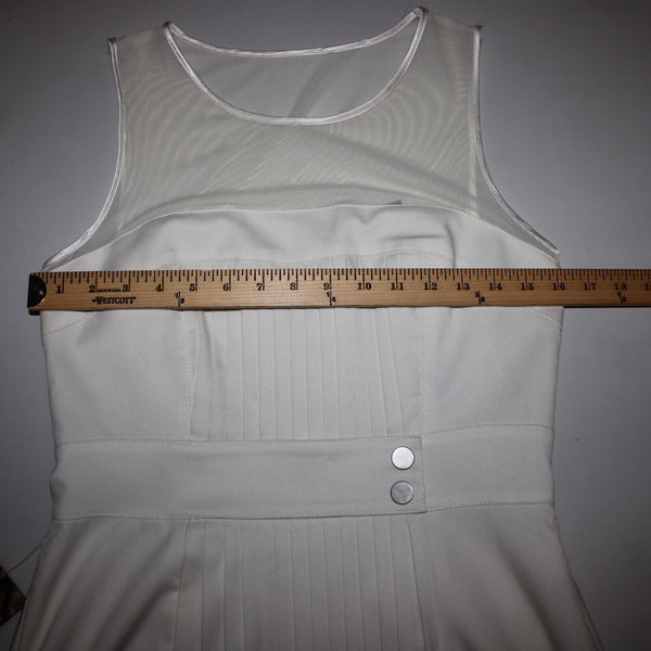 Bebe NEW Sz 8 White Heaven Accordion Pleat Mesh Polyester Viscose Dress