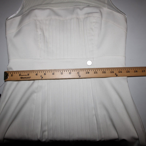 Bebe NEW Sz 8 White Heaven Accordion Pleat Mesh Polyester Viscose Dress