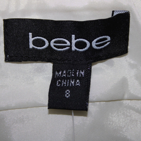 Bebe NEW Sz 8 White Heaven Accordion Pleat Mesh Polyester Viscose Dress
