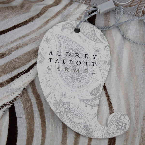 Audrey Talbott NEW $115 Sz 12 Cream Multi Button Up 100% Silk Woven Top