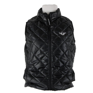 Tuff Rider Sz S Black Alpine Diamond Quilted Collared Zipper 100% Polyester Vest