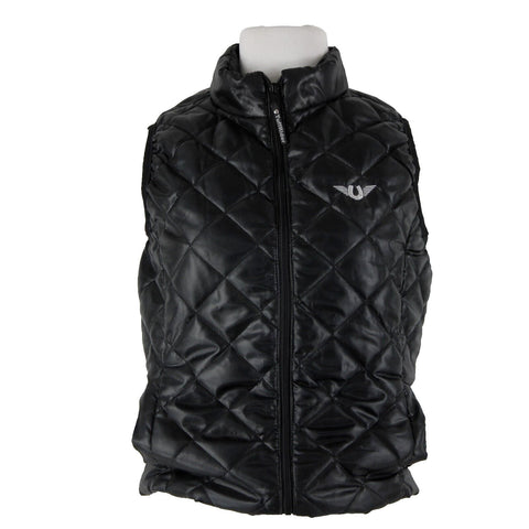 Tuff Rider Sz S Black Alpine Diamond Quilted Collared Zipper 100% Polyester Vest