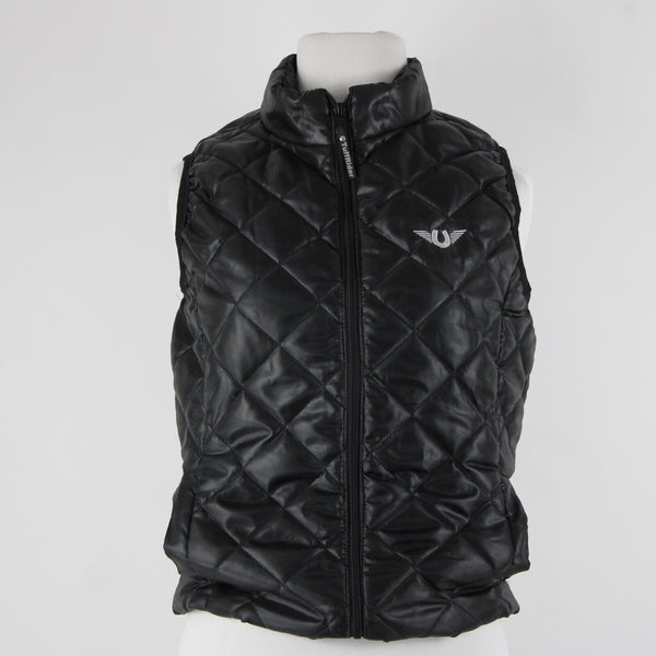 Tuff Rider Sz S Black Alpine Diamond Quilted Collared Zipper 100% Polyester Vest