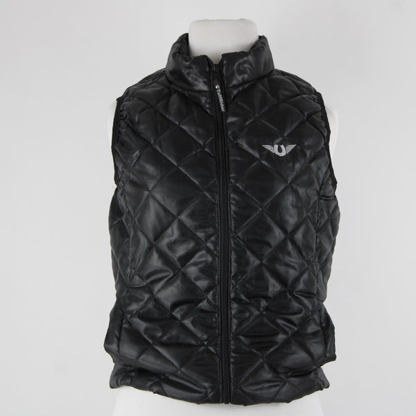 Tuff Rider Sz S Black Alpine Diamond Quilted Collared Zipper 100% Polyester Vest