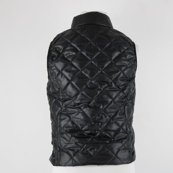 Tuff Rider Sz S Black Alpine Diamond Quilted Collared Zipper 100% Polyester Vest