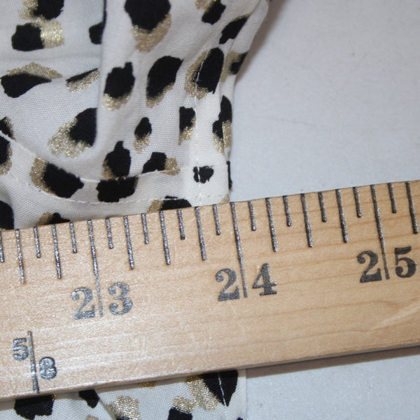 Talbots Top Sz 18W White Black Gold Metallic Animal Print Cotton Spandex Top