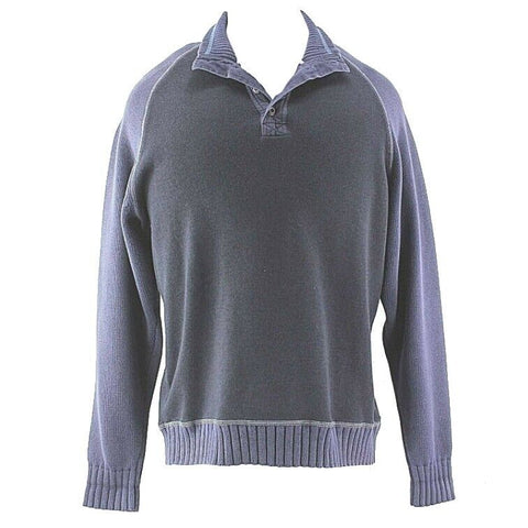 Tommy Bahama Sz M Light & Dark Navy 3 Button 100% Cotton Men's Sweater