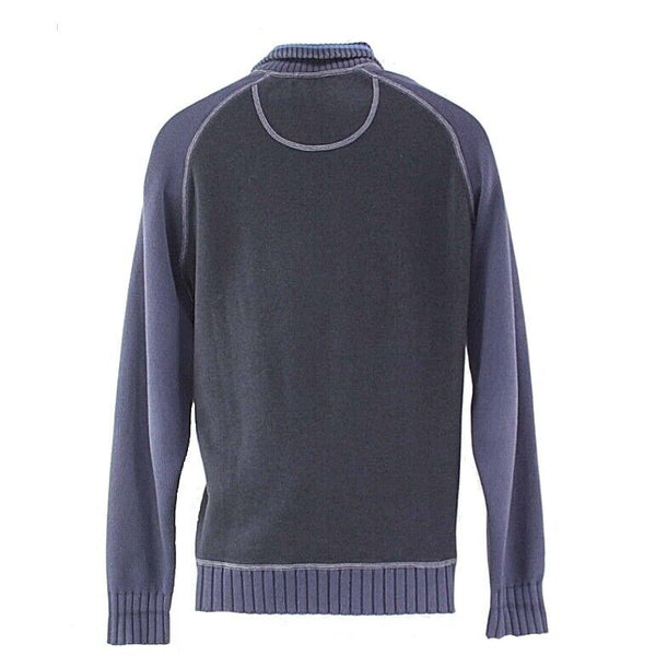 Tommy Bahama Sz M Light & Dark Navy 3 Button 100% Cotton Men's Sweater