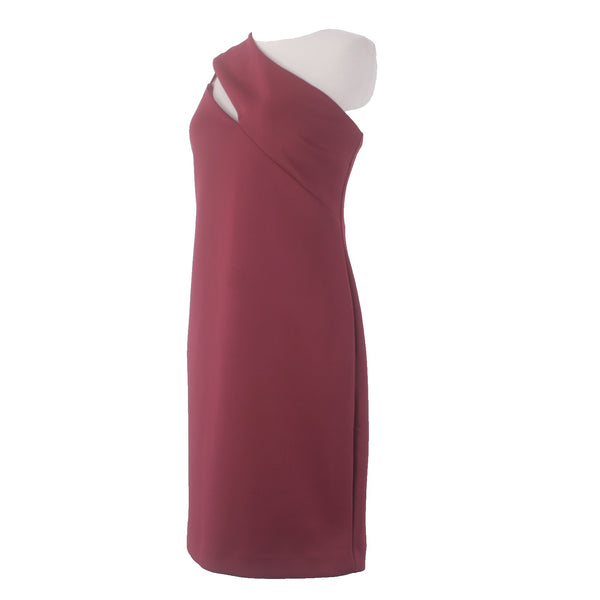 Marciano Dress Sz L Burgundy Red One Shoulder Polyamide Spandex Bodycon Dress