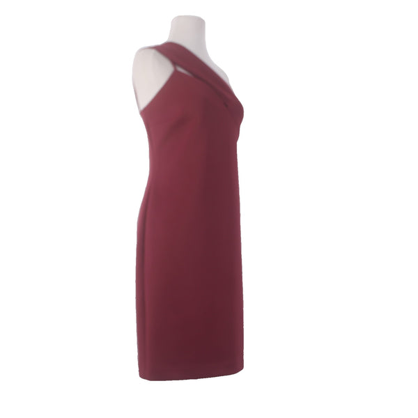 Marciano Dress Sz L Burgundy Red One Shoulder Polyamide Spandex Bodycon Dress