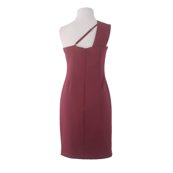 Marciano Dress Sz L Burgundy Red One Shoulder Polyamide Spandex Bodycon Dress
