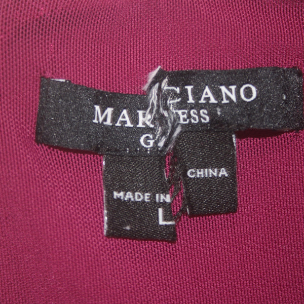 Marciano Dress Sz L Burgundy Red One Shoulder Polyamide Spandex Bodycon Dress