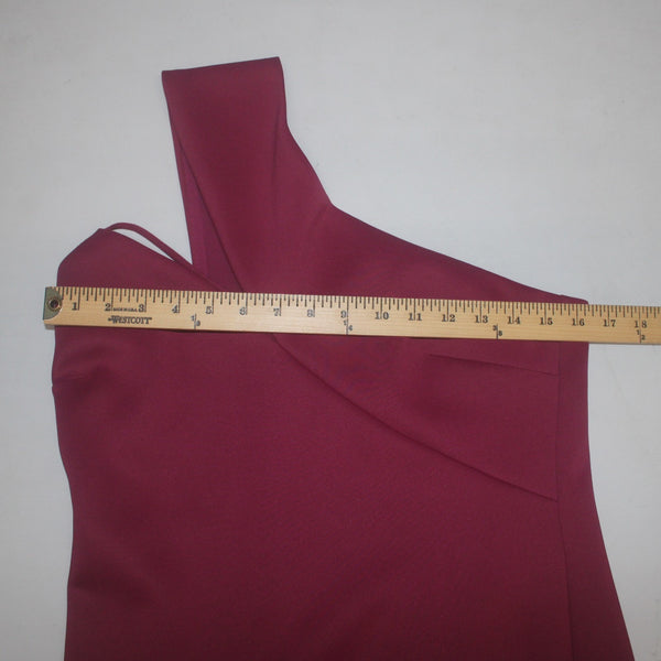 Marciano Dress Sz L Burgundy Red One Shoulder Polyamide Spandex Bodycon Dress