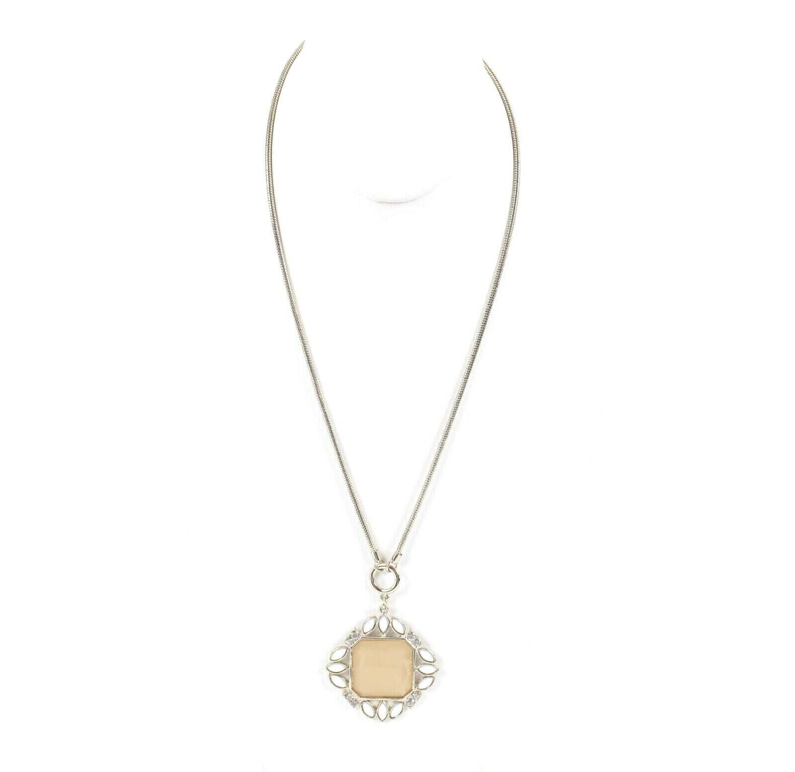 White House Black Market NEW $55 35" Tan Multi Pendant Chain Necklace