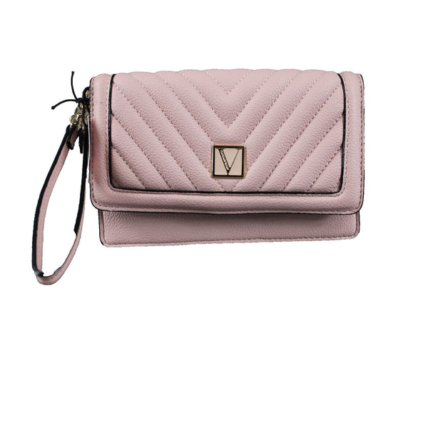 Victorias Secret NEW Pink Black 7 x 4 x 3 Faux Leather Wristlet Purse