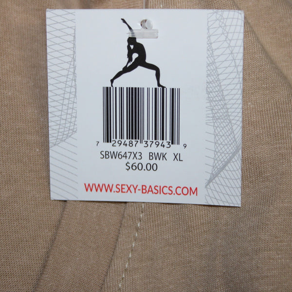Sexy Basics Dress NEW $60 Sz XL Tan Short Sleeve Tee Shirt 100% Cotton Dress