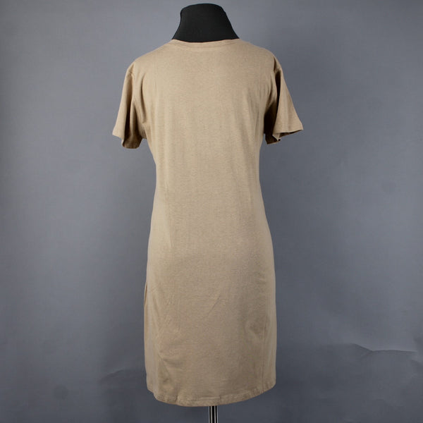 Sexy Basics Dress NEW $60 Sz XL Tan Short Sleeve Tee Shirt 100% Cotton Dress