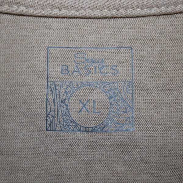 Sexy Basics Dress NEW $60 Sz XL Tan Short Sleeve Tee Shirt 100% Cotton Dress