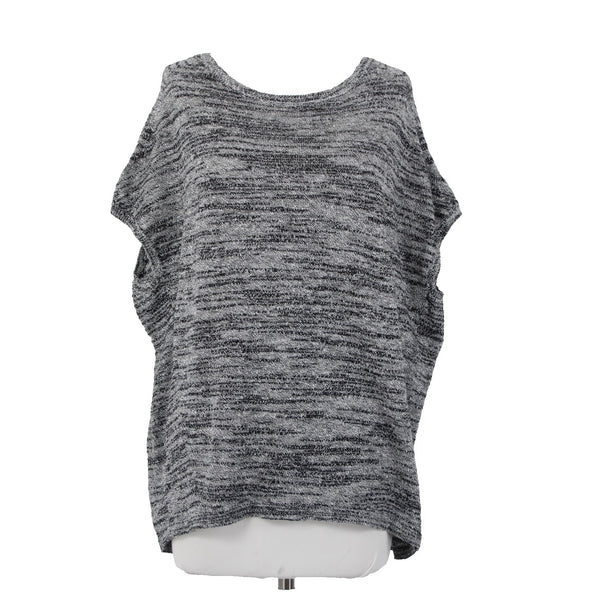 Pure Jill Top NEW $79 Sz S Black White Hi Lo Linen Cotton Top