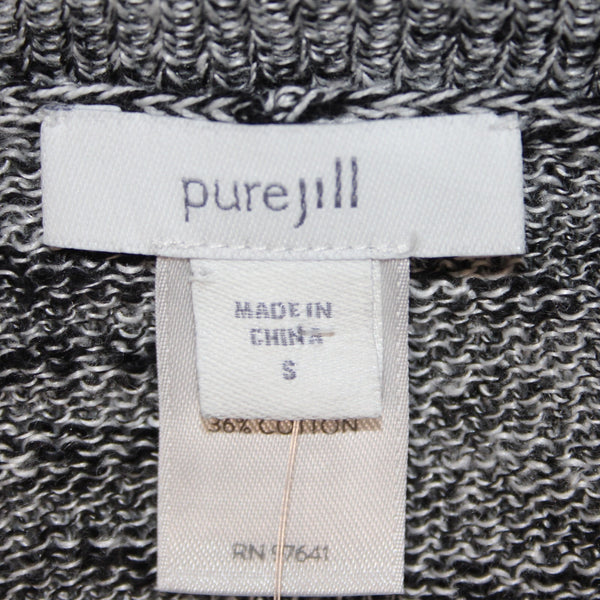Pure Jill Top NEW $79 Sz S Black White Hi Lo Linen Cotton Top
