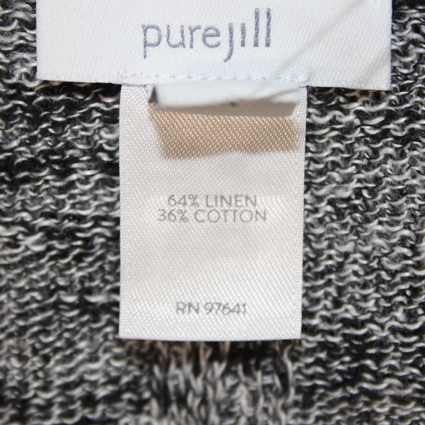 Pure Jill Top NEW $79 Sz S Black White Hi Lo Linen Cotton Top