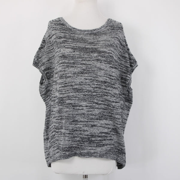 Pure Jill Top NEW $79 Sz S Black White Hi Lo Linen Cotton Top