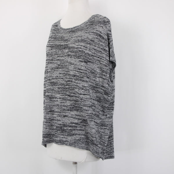 Pure Jill Top NEW $79 Sz S Black White Hi Lo Linen Cotton Top