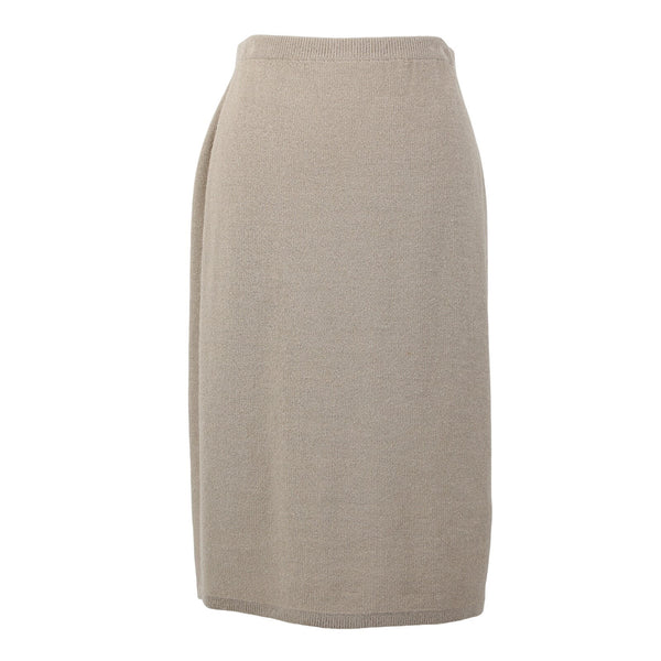 Steve Fabrikant Skirt Neiman Marcus Sz S Tan Santana Knit Wool Rayon Skirt
