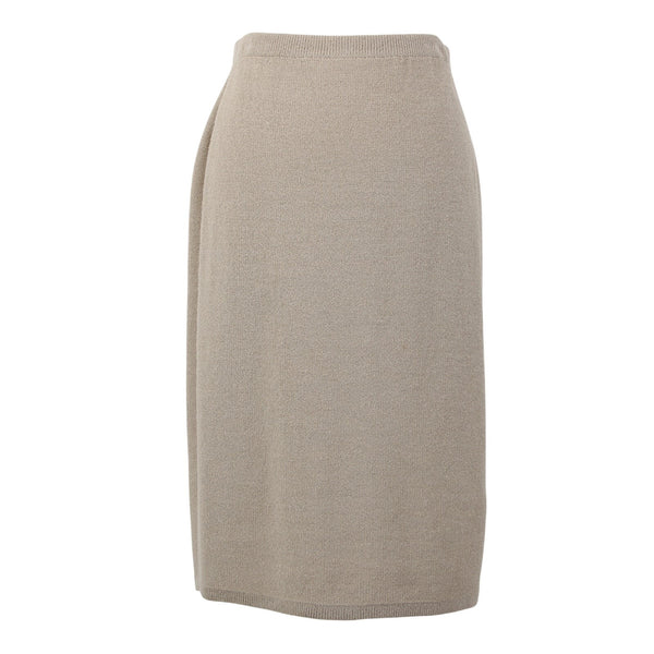 Steve Fabrikant Skirt Neiman Marcus Sz S Tan Santana Knit Wool Rayon Skirt
