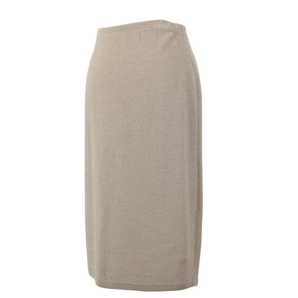 Steve Fabrikant Skirt Neiman Marcus Sz S Tan Santana Knit Wool Rayon Skirt