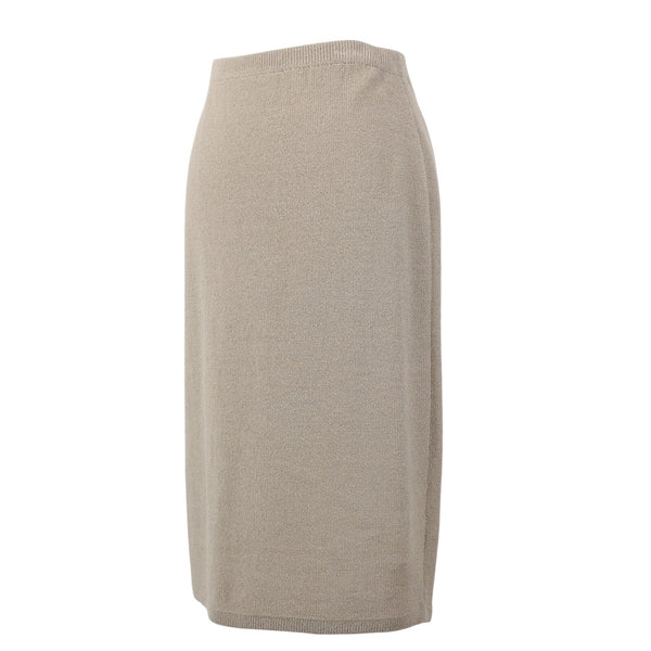 Steve Fabrikant Skirt Neiman Marcus Sz S Tan Santana Knit Wool Rayon Skirt
