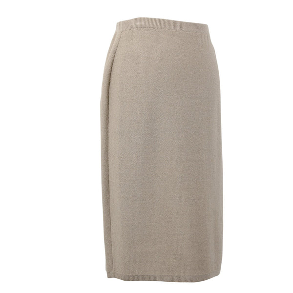 Steve Fabrikant Skirt Neiman Marcus Sz S Tan Santana Knit Wool Rayon Skirt