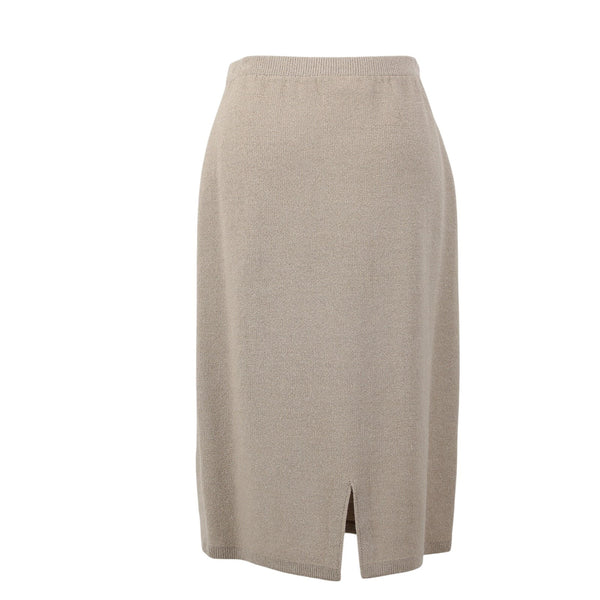 Steve Fabrikant Skirt Neiman Marcus Sz S Tan Santana Knit Wool Rayon Skirt