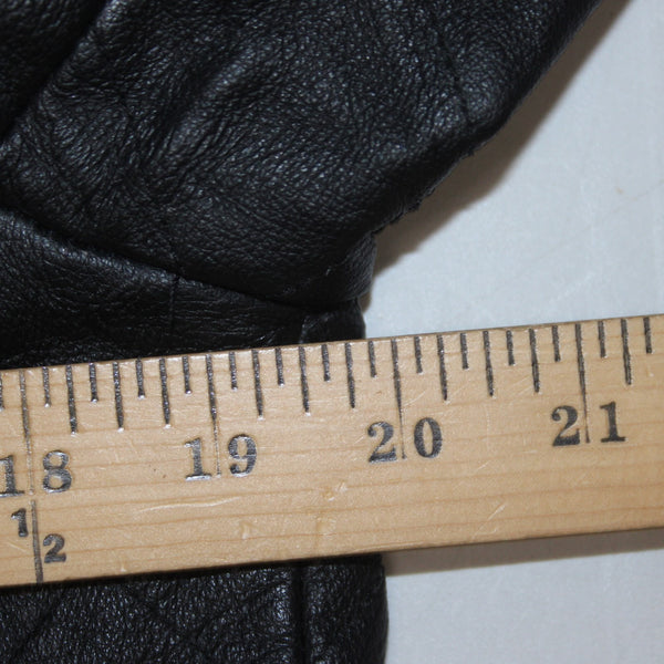 Dialogue Jacket Sz S Black Silver Collared Pockets  100% Leather Polyester Lined