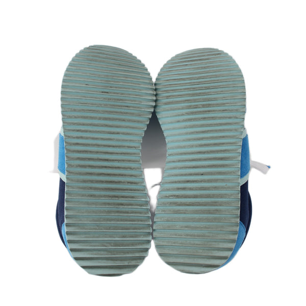 Talbots Tennies Shoes Sz 5.5 M Blue Navy White Lace Up Leather Fabric Suede 1"