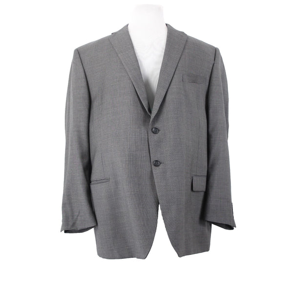 Joseph Feiss 52R Blazer Jacket Gray Black Two Button Wool Polyester Blazer