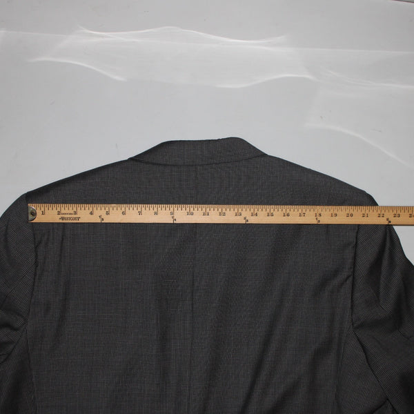 Joseph Feiss 52R Blazer Jacket Gray Black Two Button Wool Polyester Blazer