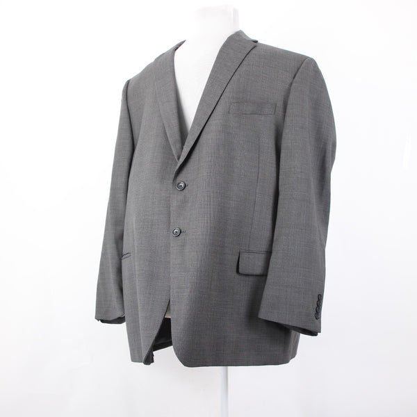 Joseph Feiss 52R Blazer Jacket Gray Black Two Button Wool Polyester Blazer