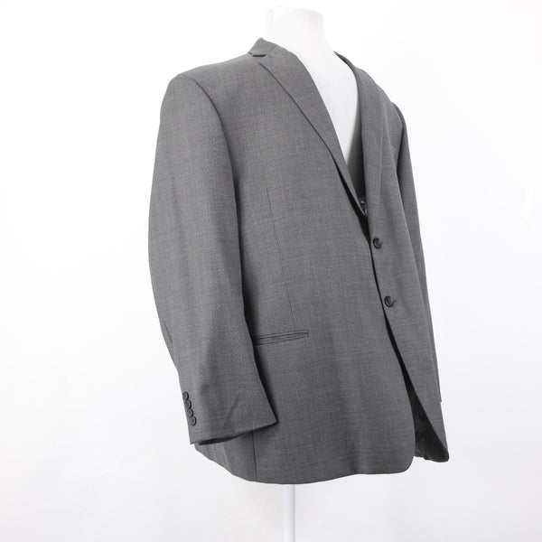 Joseph Feiss 52R Blazer Jacket Gray Black Two Button Wool Polyester Blazer