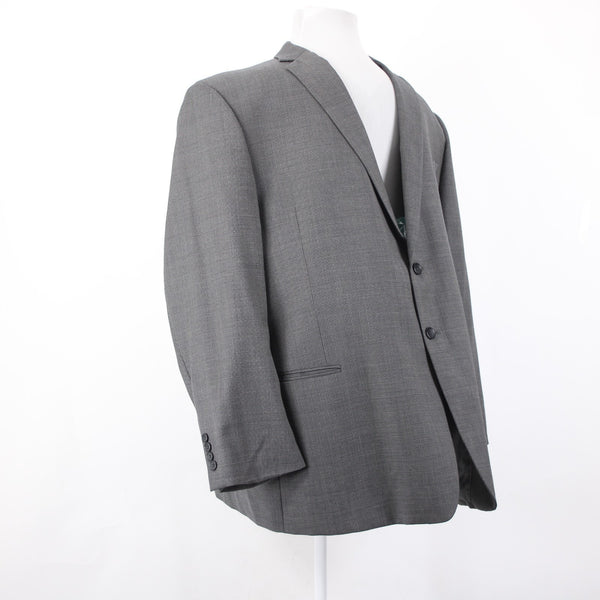 Joseph Feiss 52R Blazer Jacket Gray Black Two Button Wool Polyester Blazer