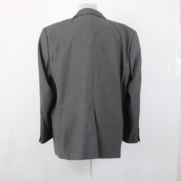 Joseph Feiss 52R Blazer Jacket Gray Black Two Button Wool Polyester Blazer