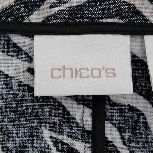 Chicos NEW $99 Sz 2 Black White Zebra Print Linen Rayon Vest