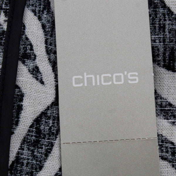 Chicos NEW $99 Sz 2 Black White Zebra Print Linen Rayon Vest