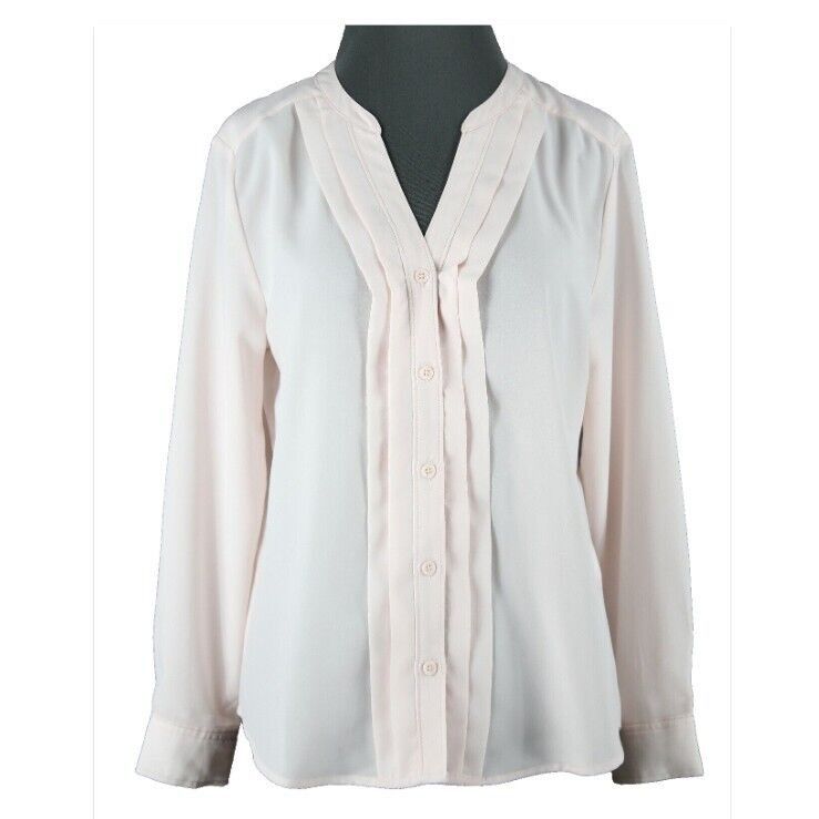 Banana Republic NEW $60 Sz MP Pink Button Front 100% Polyester Blouse Top