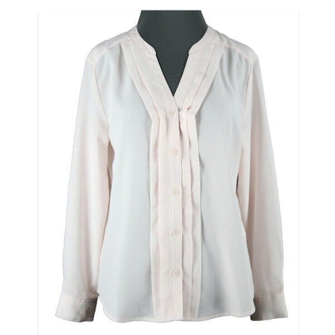 Banana Republic NEW $60 Sz MP Pink Button Front 100% Polyester Blouse Top