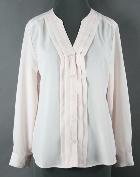 Banana Republic NEW $60 Sz MP Pink Button Front 100% Polyester Blouse Top