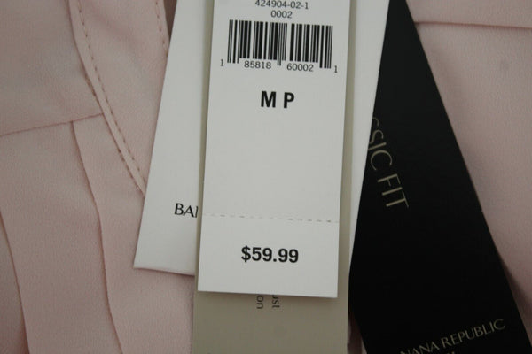 Banana Republic NEW $60 Sz MP Pink Button Front 100% Polyester Blouse Top