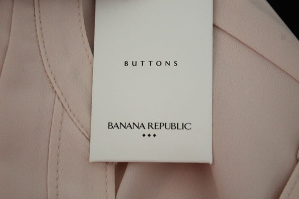 Banana Republic NEW $60 Sz MP Pink Button Front 100% Polyester Blouse Top