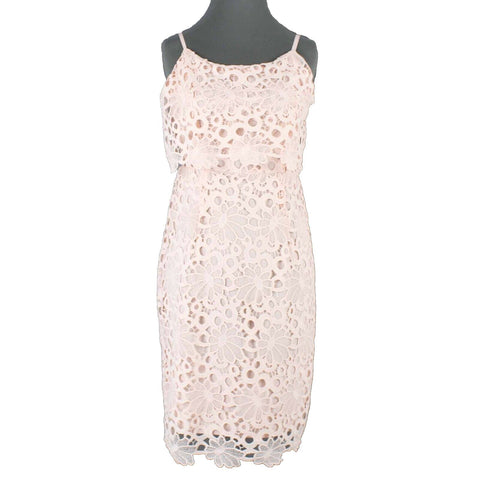 Nanette Lepore NEW $159 Sz 4 Blush Pink Lined Lace Overlay 100% Poly Dress